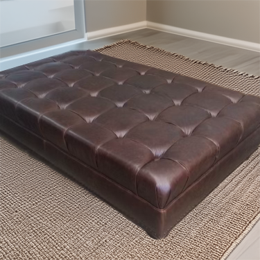 Tufted Leather Ottoman