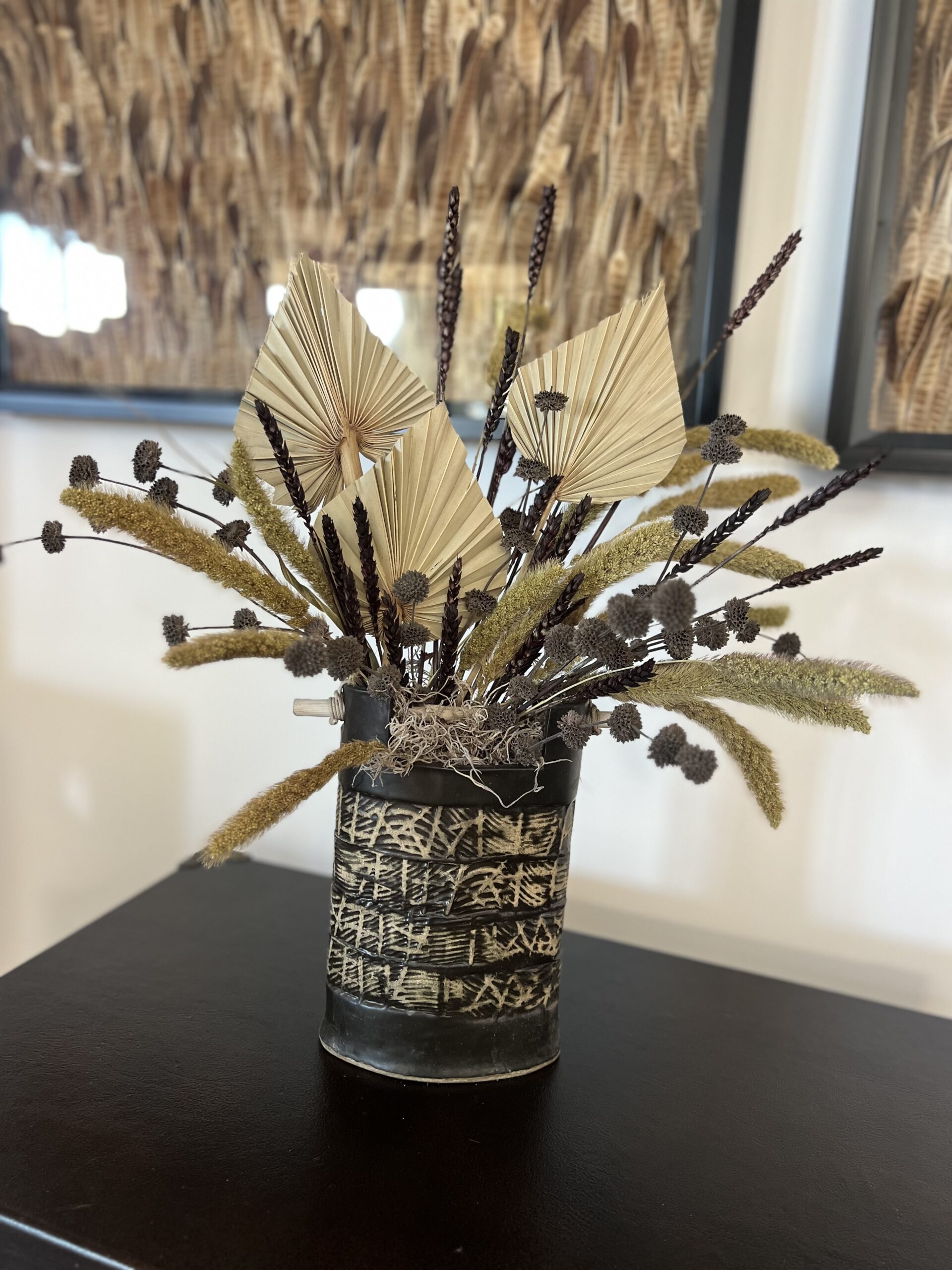 Japanese vase with dried flowers